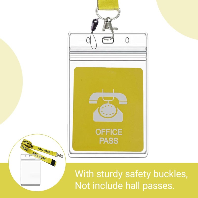 BEMAXYE Hall Pass Lanyards with Card Holders, School Classroom Passes Lanyard Set for Teacher Parents (10 x Yellow) - Image 4